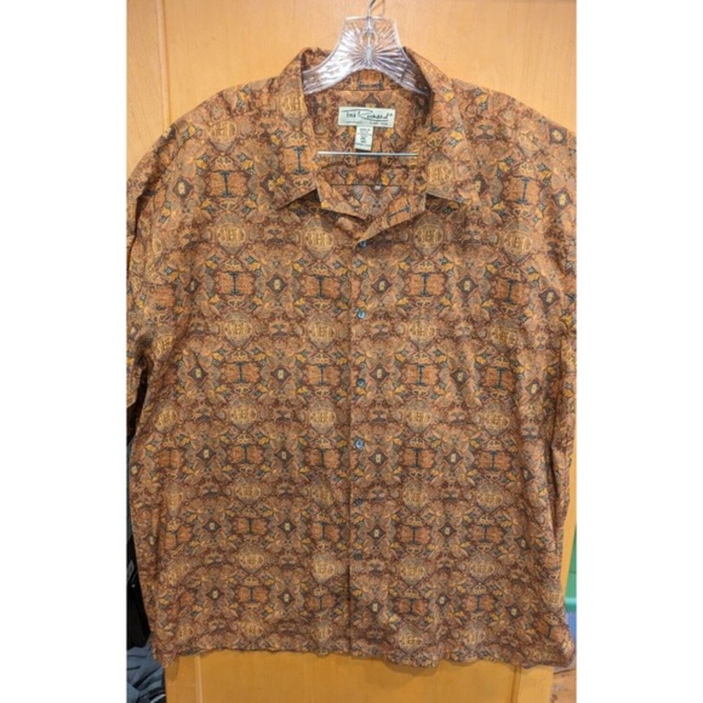 Men's‎ TORI RICHARD Geometric Tripp Short Sleeve 100% Cotton Hawaiian Shirt 2XL